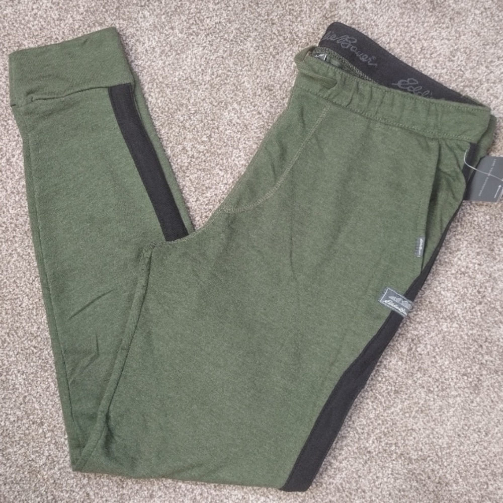 Eddie Bauer men's soft‎ fleece jogger Gree Olive sweatpants size M new with tags